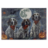Planche À Découper Anglais Setter Halloween Éffrayant (Devant)