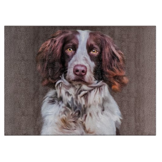 Planche À Découper Anglais Springer Spaniel Chien Peinture Huile Port (Devant)