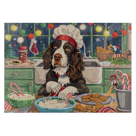 Planche À Découper Anglais Springer Spaniel Gastronomie : Festif (Devant)
