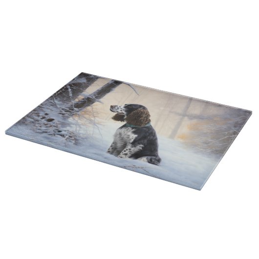 Planche À Découper Anglais Springer Spaniel Laissez-le neiger Noël (Coin)
