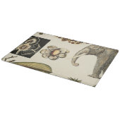 Planche À Découper Animaux agressés peints sur Arrière - plan de crèm (Coin)