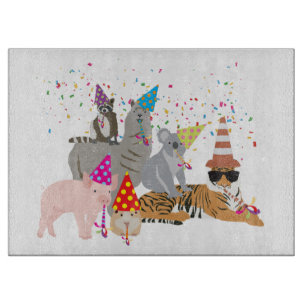 Planche À Découper Animaux - Beaux animaux ayant une fête