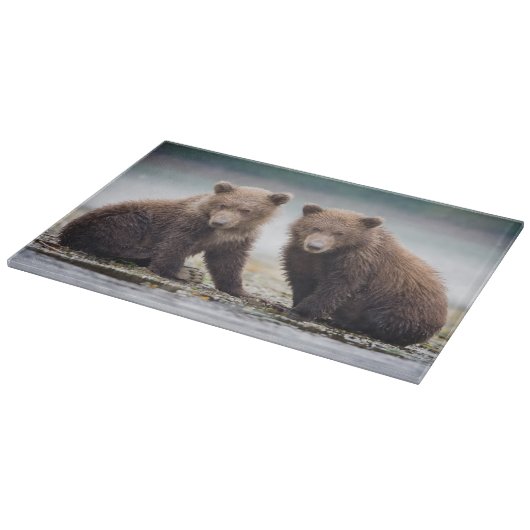 Planche À Découper Animaux de bébés cutest | Deux petits ours d'ours (Coin)