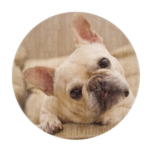 Planche À Découper Animaux de bébés cutest | French Bulldog Head Tilt (Devant)