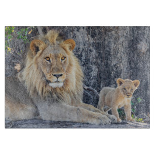 Planche À Découper Animaux de bébés cutest Lion Dad & Cub
