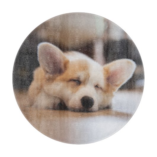Planche À Découper Animaux de bébés cutest | Sleepy Corgi (Devant)