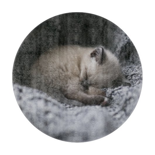 Planche À Découper Animaux de bébés cutest | Tiny Kitten Dormir (Devant)