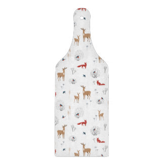 Planche À Découper Animaux de fête mignons motif de Noël d'hiver.