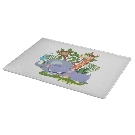 Planche À Découper Animaux mignons de safari (Coin)