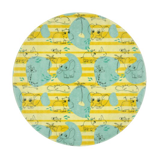 Planche À Découper Animaux mignons jouant avec de l'eau 2 (Devant)