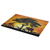 Planche À Découper Animaux sauvages sur le coucher de soleil de la sa (Coin)