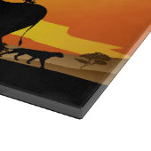 Planche À Découper Animaux sauvages sur le coucher de soleil de la sa (Coin)