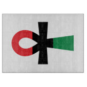 Planche À Découper Ankh rouge, noir et vert (Devant)