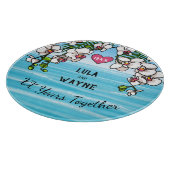 Planche À Découper Anniversaire personnalisé Orchidées de plage tropi (Coin)