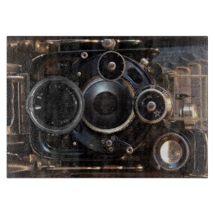 Planche À Découper Antique Caméra Photographie Vintage Lens Film