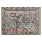 Planche à découper antique de carte du monde (Devant)