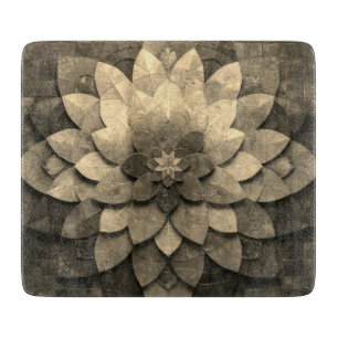 Planche À Découper Antique Golden Mandala Art Texture verre de fleur