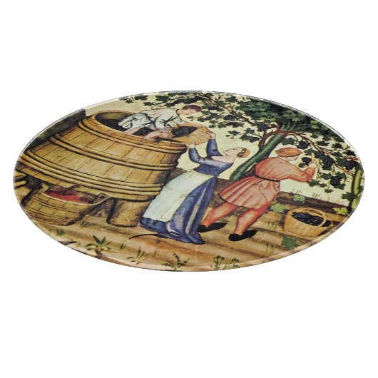 Planche À Découper ANTIQUE GRAPE VINEYARD HARVEST Médiéval Mini (Coin)