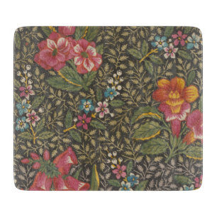 Planche À Découper Antique Toile de Jouy motif floral français