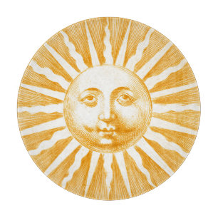 Planche À Découper Antique Vintage Soleil orange