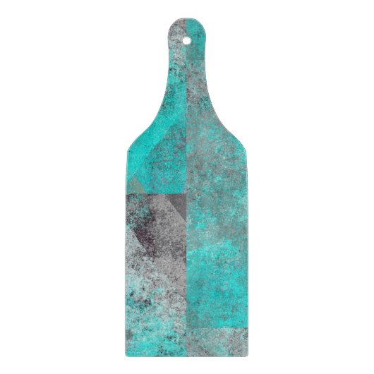 Planche À Découper Aqua bleu turquoise et gris Paddle en détresse (Devant)