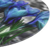 Planche À Découper Aqua Blue Crocus Blooms (Coin)