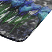 Planche À Découper Aqua Blue Crocus Blooms (Coin)