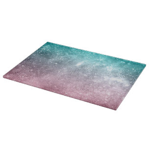 Planche À Découper Aqua blue Pink ombre mer galaxie abstraite