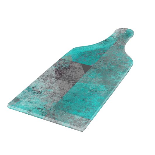 Planche À Découper Aqua Blue Turquoise and Grey Distressed Paddle (Coin)
