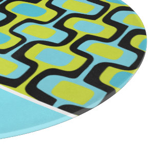 Planche À Découper Aqua Lime Black Mid Century Mod Retro Motif