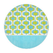 Planche À Découper Aqua Lime White Mid Century Mod Retro Patter (Devant)