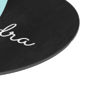 Planche À Découper Aqua Teal Blue Script Girly Monogram (Coin)