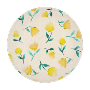 Planche À Découper Aquarelle Abstrait Motif de pivoine florale