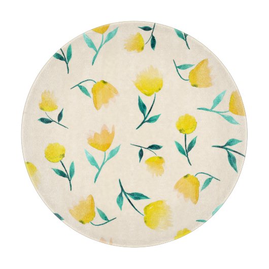 Planche À Découper Aquarelle Abstrait Motif de pivoine florale (Devant)