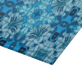 Planche À Découper Aquarelle Abstraite Floral Denim Blue (Coin)