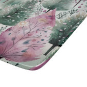 Planche À Découper Aquarelle Arbre de Noël rose violet vert (Coin)