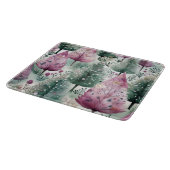 Planche À Découper Aquarelle Arbre de Noël rose violet vert (Coin)