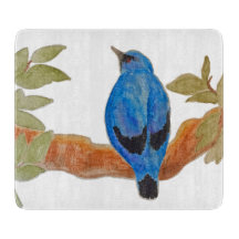 Aquarelle artistique Oiseau bleu Cuckooshrike