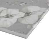 Planche À Découper Aquarelle blanc orchidée sur gris | (Coin)