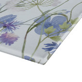 Planche À Découper Aquarelle bleu monogramme Fleur sauvage Floral (Coin)