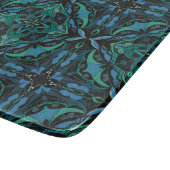 Planche À Découper Aquarelle Bleu Vert Azulejo Carrelage espagnol (Coin)