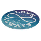 Planche À Découper Aquarelle bleue Infinity Amour Mariage Date, Noms (Coin)