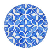 Planche À Découper Aquarelle bleue Toscane italienne Carrelage (Devant)