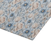 Planche À Découper Aquarelle botanique Blue & Blush  (Coin)