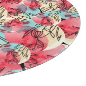 Planche À Découper Aquarelle chaude froide Florale géométrique (Coin)