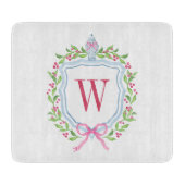 Planche À Découper Aquarelle Chinoiserie Ginger Jar Monogram Crest (Devant)