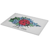 Planche À Découper Aquarelle Cute Ladybird Avec Fleurs Bleues Sauvage (Coin)