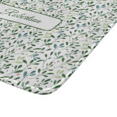 Planche À Découper Aquarelle de feuillage avec nom (Coin)