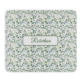 Planche À Découper Aquarelle de feuillage avec nom (Devant)