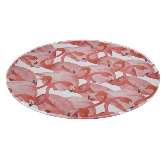 Planche À Découper Aquarelle de Flamant rose : Motif transparent (Coin)